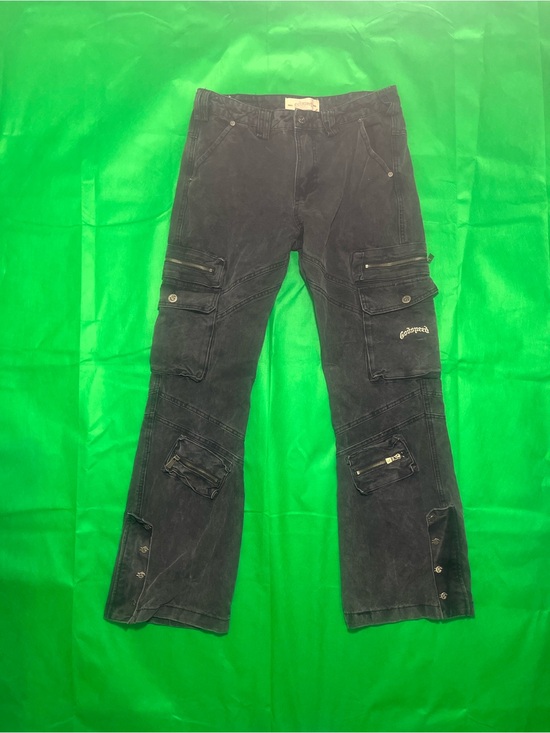 Godspeed Other - Men's Black Bootcut Cargo Jeans with Multi-Pocket Styling